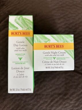 NEW 🆕 Lot Burt's Bees Gentle Day Lotion & Gentle Night Cream aloe & rice milk